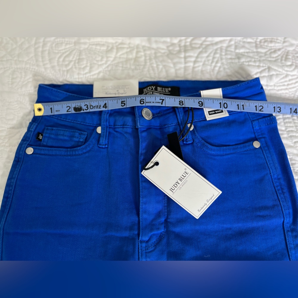 NWT Judy Blue Women’s Tummy Control Cobalt Blue Stretchy Skinny Jeans SZ 1/25 - Picture 13 of 15